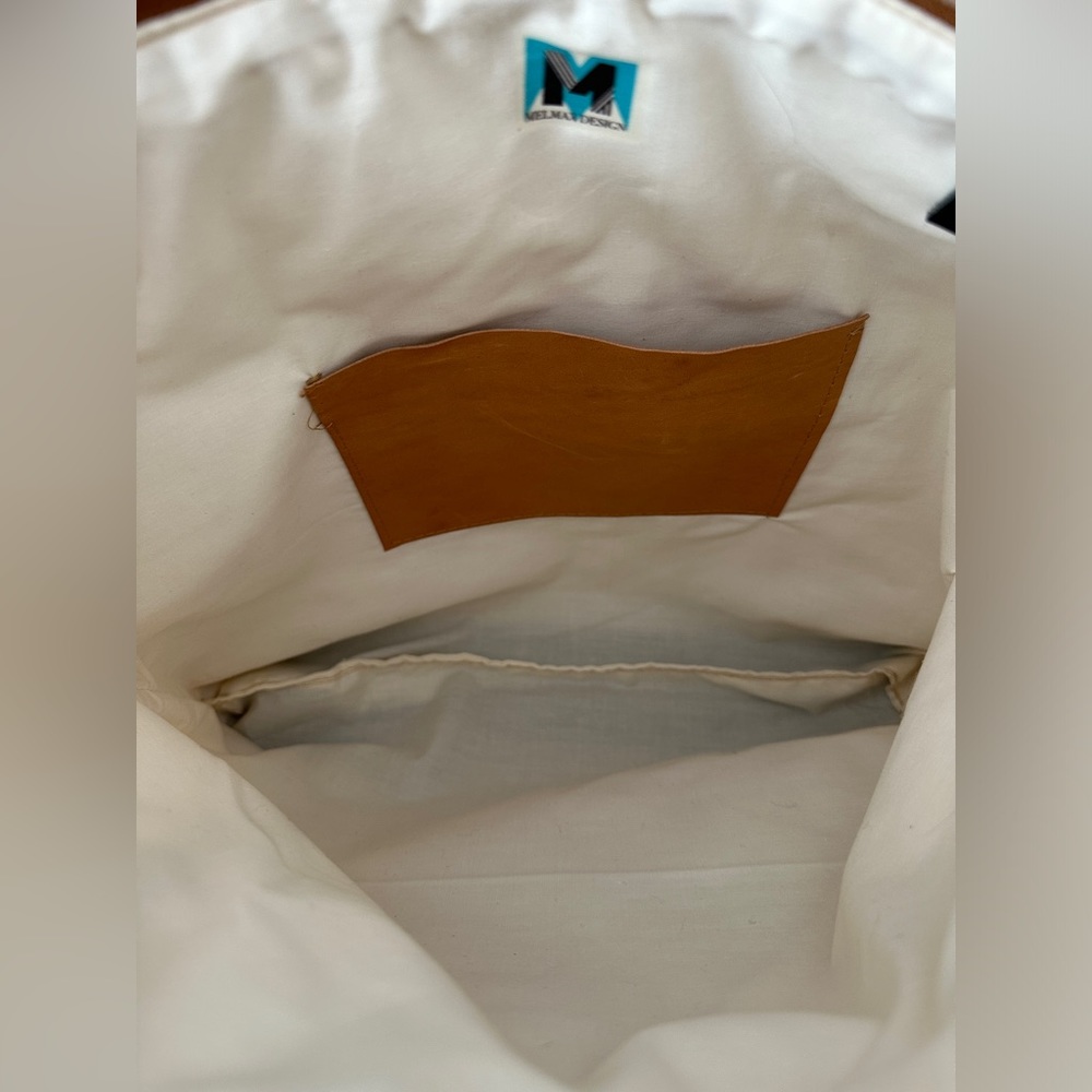 Melmax leather and canvas tote bag - Picture 4 of 15